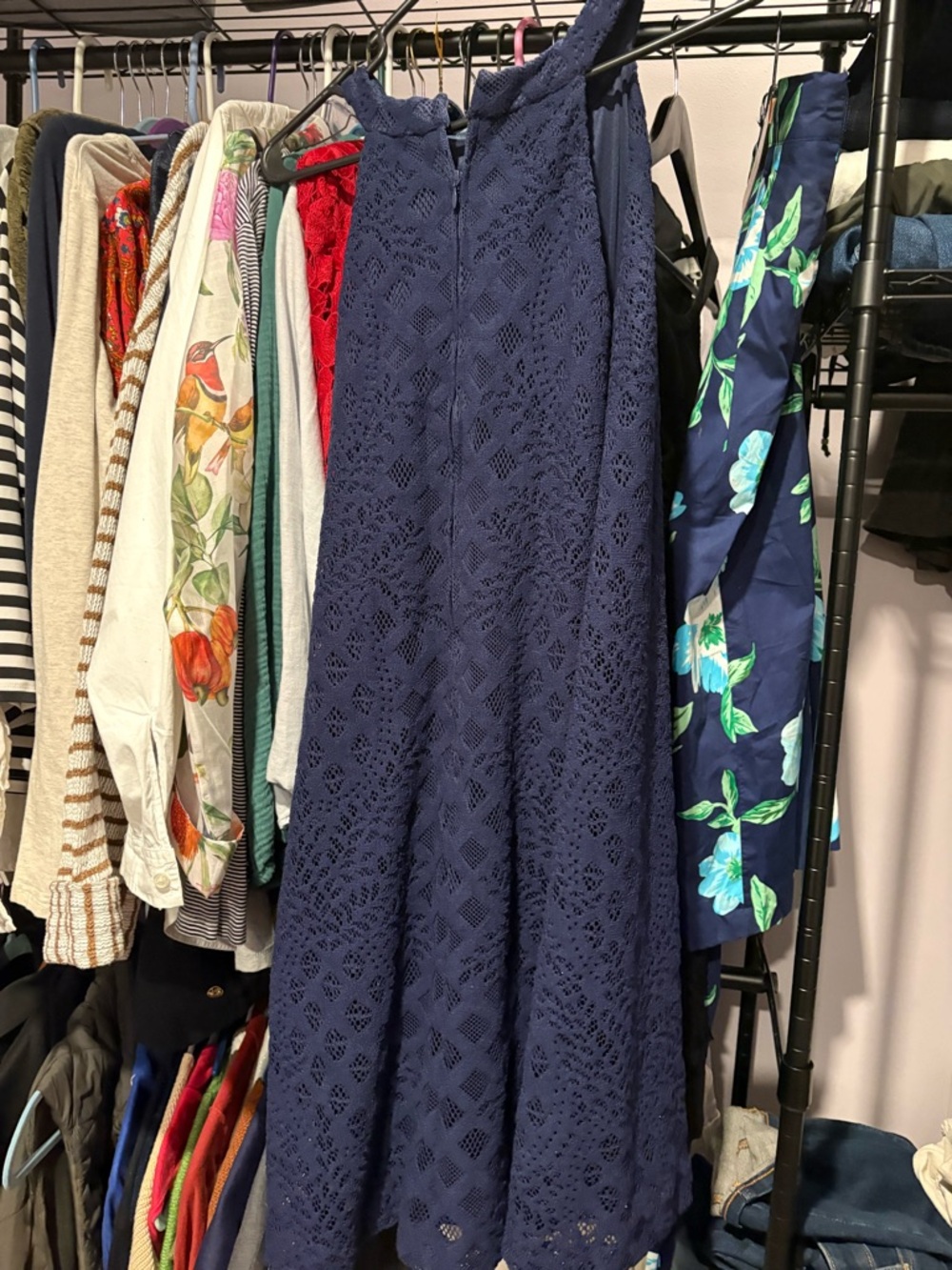 Lilly Pulitzer Navy halter lace dress